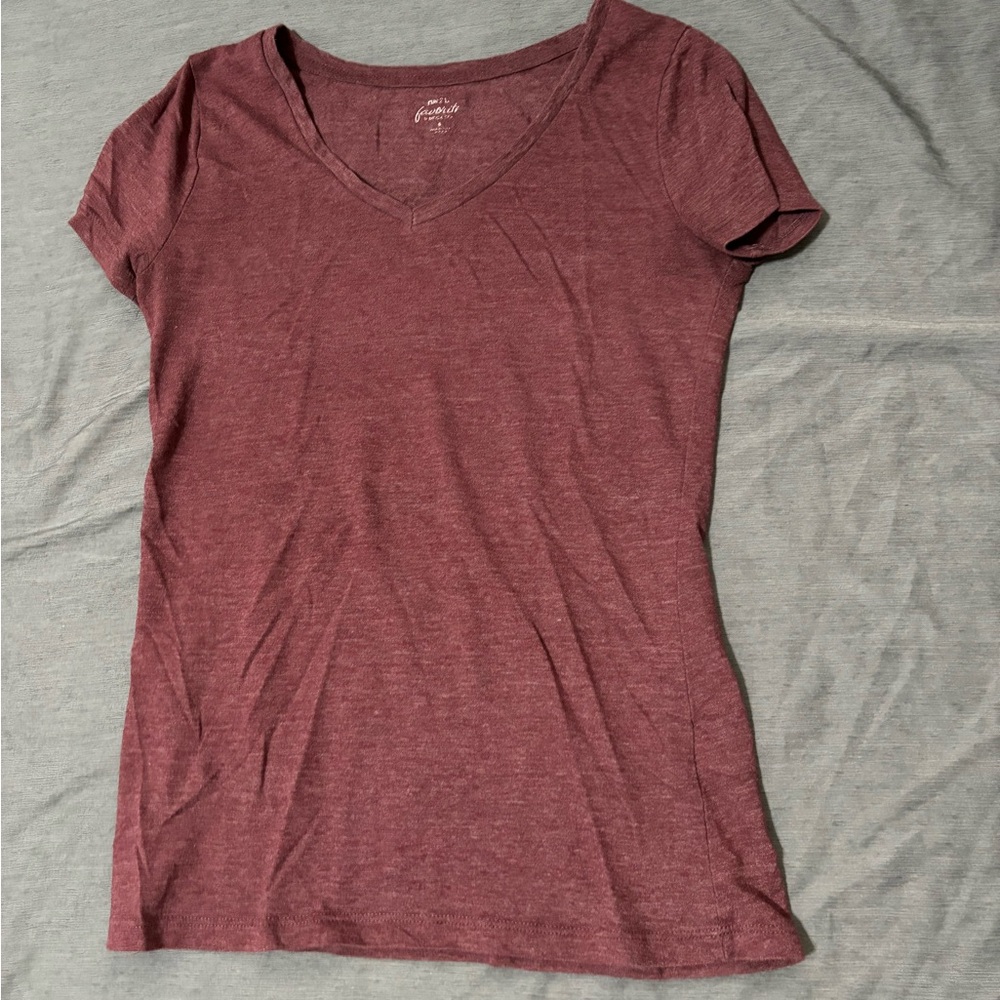 Women's Maroon V-Neck Top